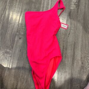 Xhilaration Hot Pink One-Shoulder Swimsuit